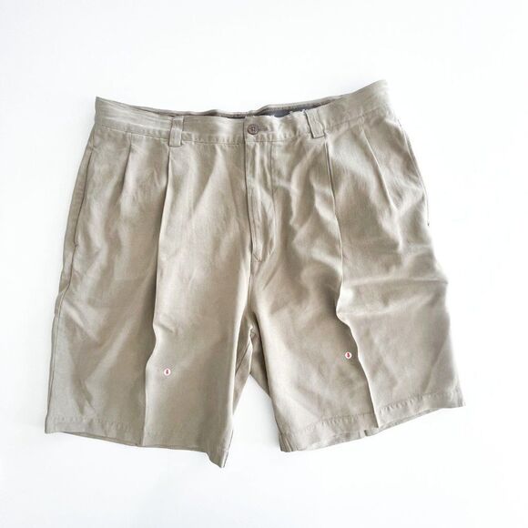 Tommy Bahama Shorts Relax Pleated Chino Tan Casual Silk Men's 36 - Picture 8 of 10
